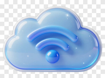 3D Cloud With Wi-Fi Signal PNG