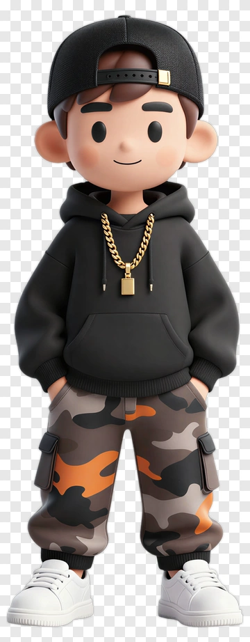 3D Boy In Casual Streetwear PNG
