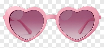 Pink Heart-Shaped Sunglasses PNG
