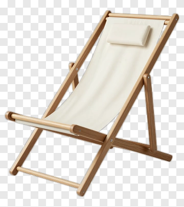 Wooden Deck Chair PNG