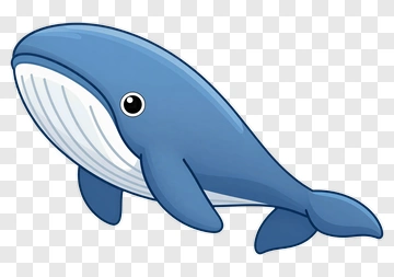 Cartoon Blue Whale PNG