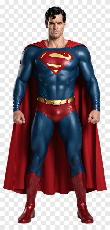 Superman Standing In A Classic Pose PNG