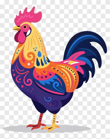 Colorful Rooster PNG