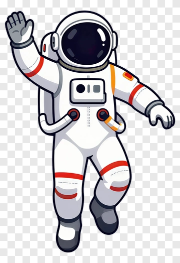 Cartoon Astronaut Waving PNG