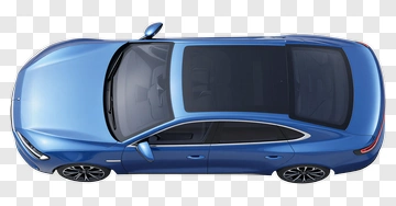 Blue Sedan Car From Above PNG