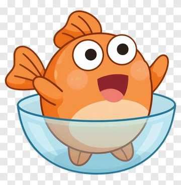 Cartoon Goldfish In A Bowl PNG