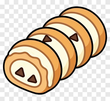 Cartoon Dessert Roll Cake PNG