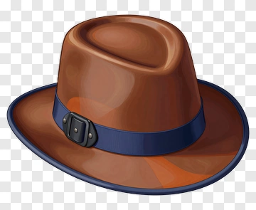 Brown Hat With Blue Band PNG