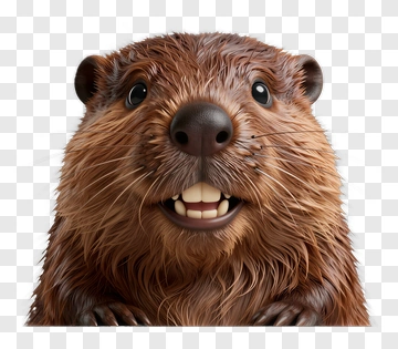 Cartoon Beaver Smiling PNG