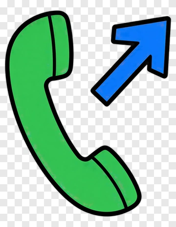 Green Telephone With Upward Arrow PNG