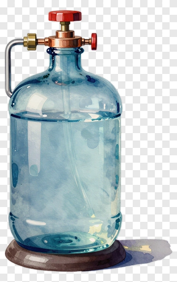 Glass Gas Cylinder With Valve PNG