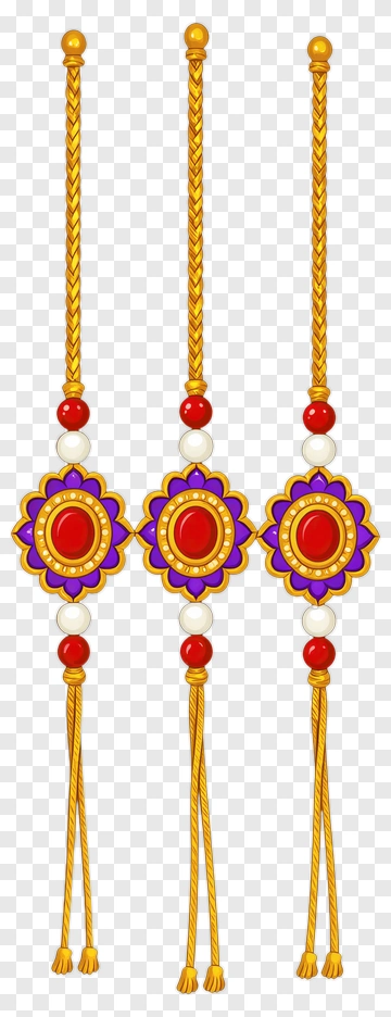 Decorative String With Colorful Ornaments PNG