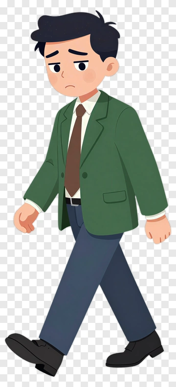 Cartoon Man Walking PNG