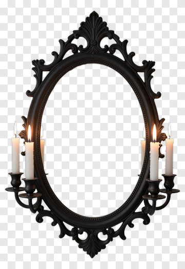 Elegant Black Candle Mirror PNG