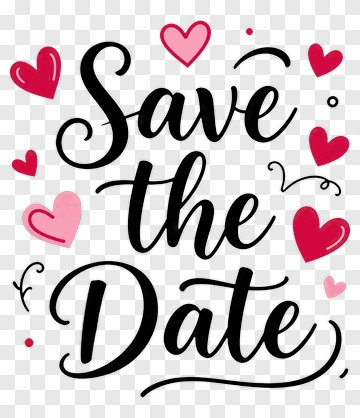 Save The Date With Hearts PNG