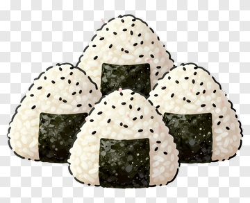 Cartoon Onigiri Rice Balls With Seaweed PNG