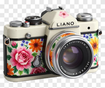 Colorful Floral Camera PNG
