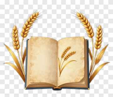 Open Book With Wheat Stalks PNG