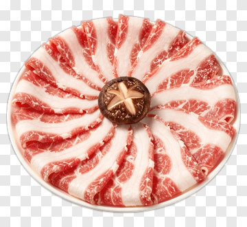 Sliced Meat Arranged In A Circular Pattern PNG
