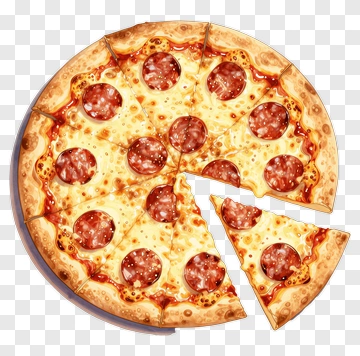 Pepperoni Pizza With One Slice Cut Out PNG
