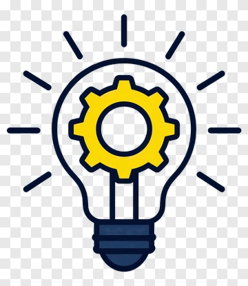 Light Bulb With Gear Icon PNG