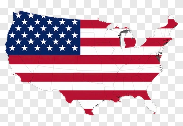 United States Map With Flag Design PNG