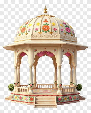 Decorative Pavilion With Floral Design PNG