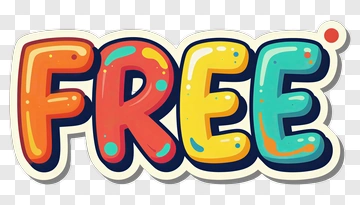 Colorful Free Text Design PNG