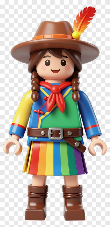 Colorful Playmobil Cowboy Figure PNG