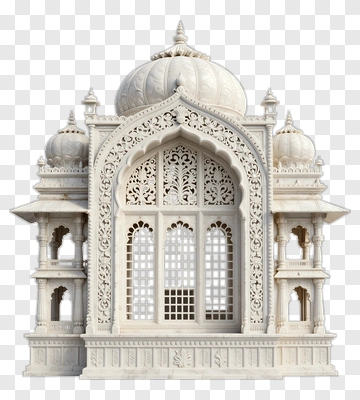Ornate White Marble Architecture PNG