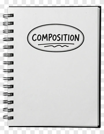 Notebook With Composition Title PNG