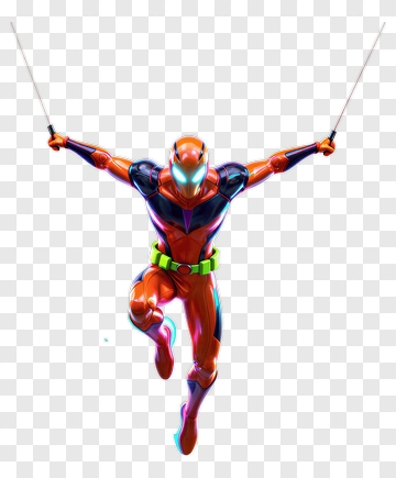 3D Superhero Swinging With Webs PNG