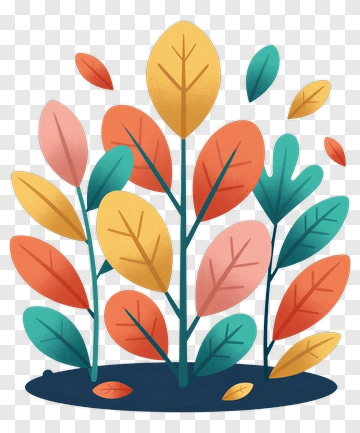 Colorful Plant With Autumn Leaves PNG