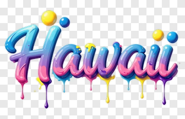 Colorful Hawaii Text Design PNG