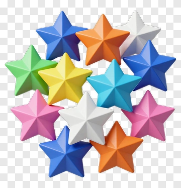 Colorful Star Shapes PNG