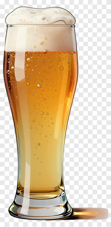 Glass Of Beer With Foam PNG