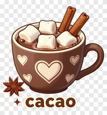 Hot Cacao With Marshmallows And Cinnamon Sticks PNG