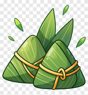 Cartoon Rice Dumplings Wrapped In Leaves PNG