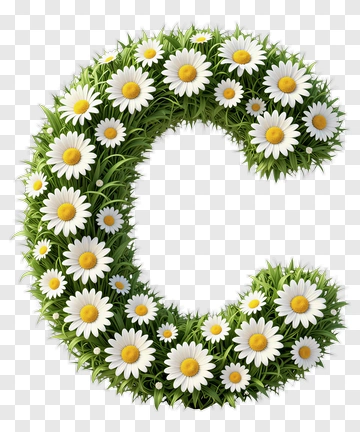Floral Letter C Made Of Daisies PNG
