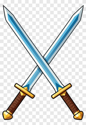 Crossed Cartoon Swords PNG