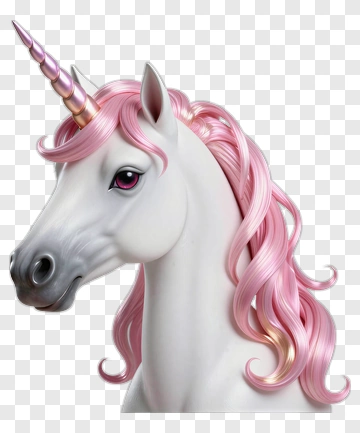 Unicorn With Pink Mane And Horn PNG