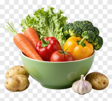 Colorful Vegetable Bowl With Fresh Ingredients PNG