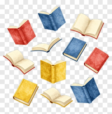 Colorful Book Collection PNG