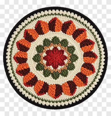 Colorful Crochet Mandala Design PNG