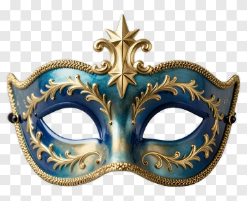 Blue Decorative Masquerade Mask PNG