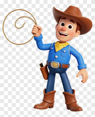 Cartoon Cowboy Holding A Lasso PNG