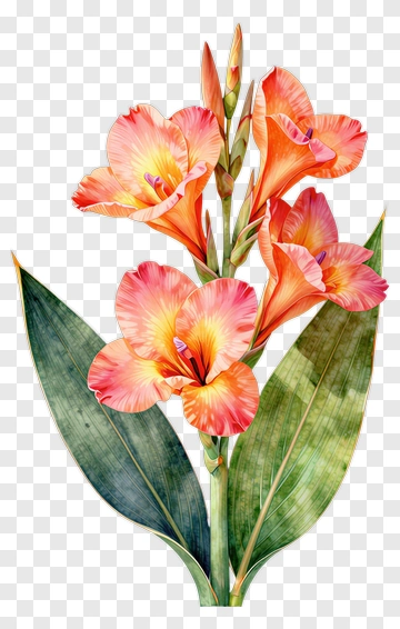 Colorful Gladiolus Flowers PNG