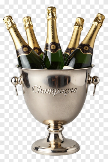 Champagne Bucket With Bottles PNG