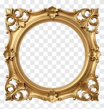 Golden Ornate Picture Frame PNG