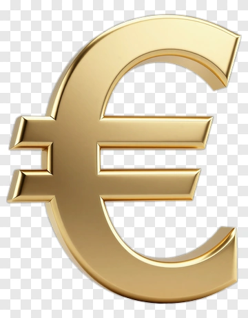 Golden Euro Symbol PNG